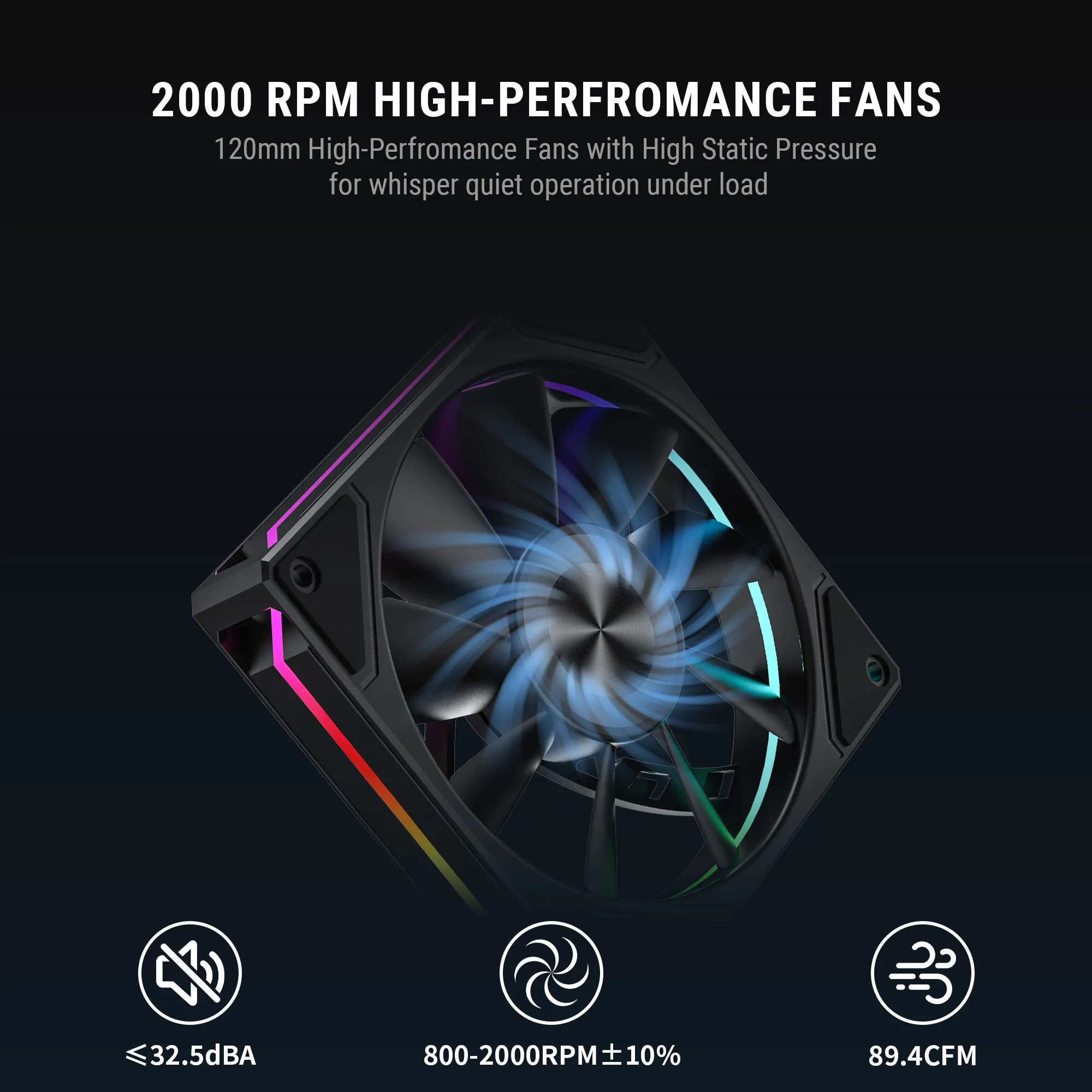 Ant Esports CPU Cooler Air V8 Digital ARGB view 3